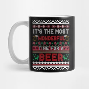 It's The Most Wonderful Time For A Beer Ugly Christmas Sweater Mug